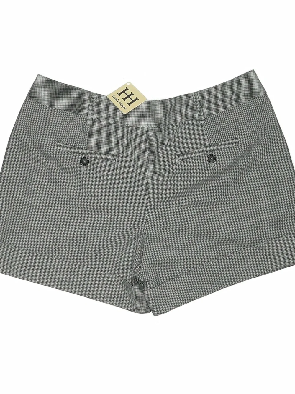 Haute Hippie pleated cuffed houndstooth shorts